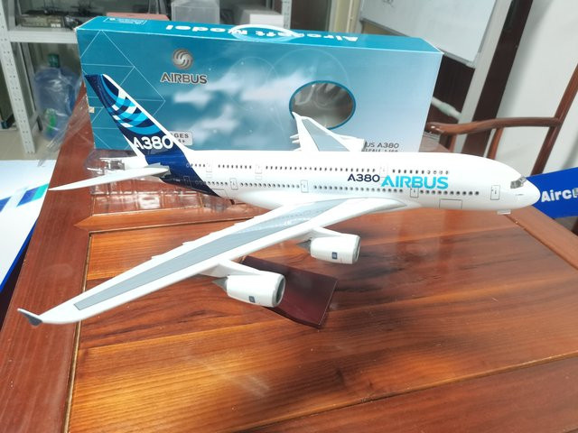 ZOCO Airbus 380 A380 Flugzeug-Modell, Druckguss-Flugzeug, 1:160, Metall, Weiß - Bild 1