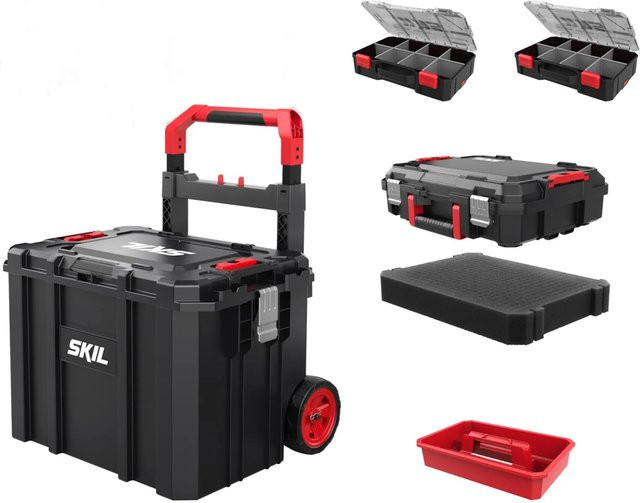 Skil Trolley-Set Koffer 2610S01671 4-teilig in Schwarz aus Metall, stapelbar - Bild 1