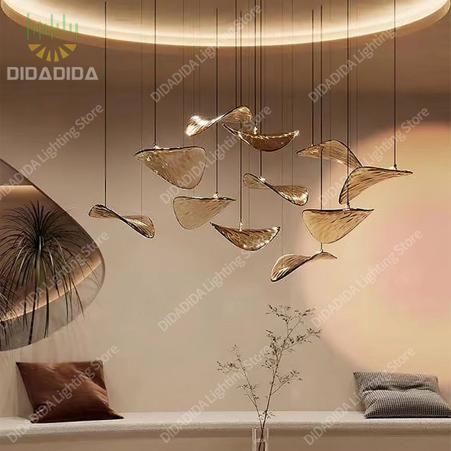 Luxuriöser amerikanischer Glas-Lüster-Kronleuchter in Rauchgrau und Gold als maßgefertigte Pendelleuchte für Villen - Bild 1