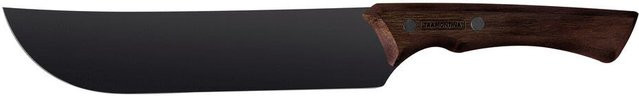 Tramontina Churrasco Steakmesser Black aus Edelstahl mit Holzgriff, Farbe: Silber/Braun, Gesamtlänge: 33,7 cm, Klingenlänge: 19,3 cm - Bild 1
