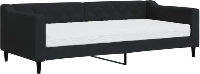 vidaXL Tagesbett mit Matratze Schwarz Modernes Design mit Schaumstofffüllung - Bild 1