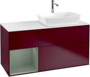 V&B Waschtischunterschrank Finion mit Wandbeleuchtung, Farbe: Weiß, B/T/H: 120 x 50,1 x 50,1 cm - Bild 1
