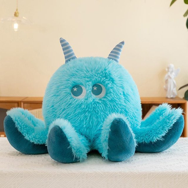 Yiran toy Plüsch-Oktopus-Spielzeug, Stofftier, Blau, 33cm - Bild 1