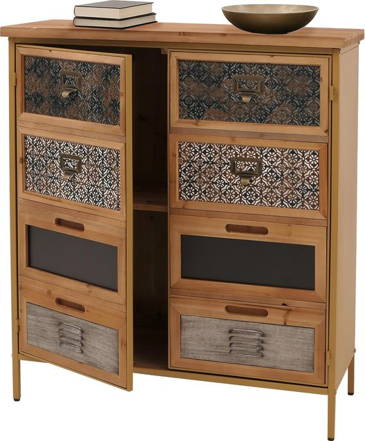 Apothekerkommode MCW-O79 Highboard im Vintage Shabby-Look, Blau, H: 94 cm, B: 80 cm, T: 35 cm - Bild 1