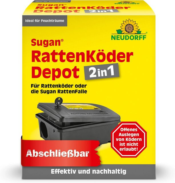 Neudorff Sugan Rattenköder Depot aus Kunststoff und Metall, 1 Stück - Bild 1