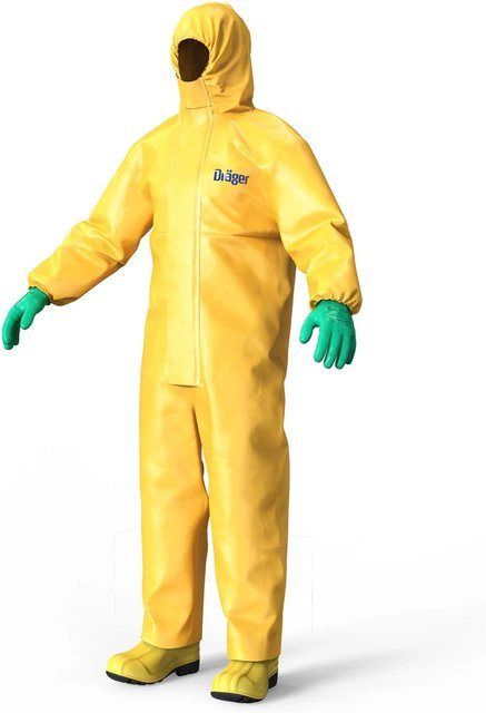 Dräger Schutzanzug Overall Spc 4400 Cpm Schutzkleidung Gelb - Bild 1