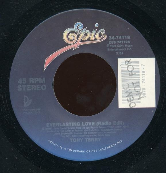 Everlasting Love, Tony Terry, 7-Zoll-Vinyl, Epic, schwarz - Bild 1