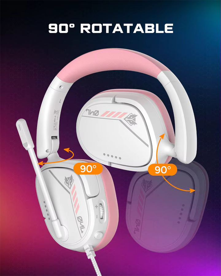 NUBWO HG04L Gaming-Headset in Pink mit unidirektionalem Mikrofon und 3,5 mm Anschluss für PlayStation, Xbox und Switch - Bild 5