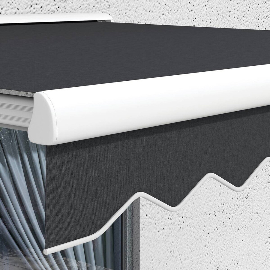 Outsunny Markise grau mit Fernbedienung, Wandmontage, Aluminium und Polyester, B: 300 cm, H: 395 cm, T: 150 cm - Bild 5