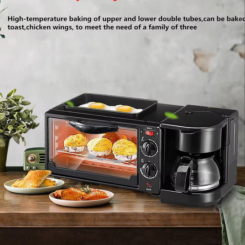 Maiou 3-in-1 Frühstücksmaschine mit Backfunktion und Timer in Schwarz - Bild 3