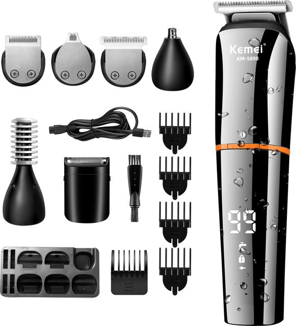 Kemei 11-in-1 Pflegeset für Herren, Schwarz - Bild 1