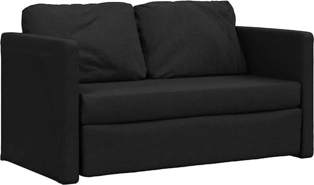 vidaXL Bodensofa mit Schlaffunktion in Schwarz aus Stoff mit Metallrahmen, B/T/H: 174 x 112 x 55 cm - Bild 1