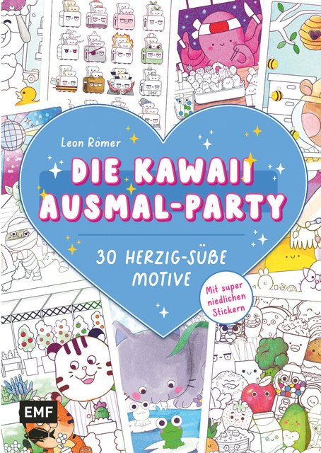 EMF Kawaii-Ausmal-Party Ausmalbuch mit 30 Motiven - Bild 1