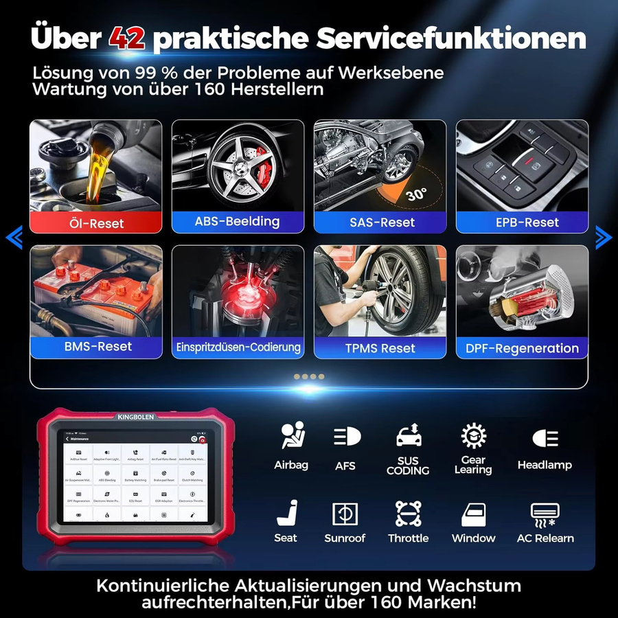 KINGBOLEN K8 PRO K8 ELITE Bluetooth OBD2 Auto-Diagnosegerät mit ECU-Codierung, bidirektionalem Test, CAN FD und DOIP sowie 42 Reset-Funktionen - Bild 7
