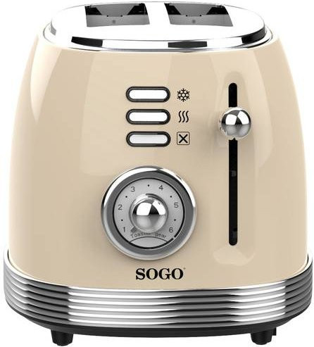 SOGO Retro Toaster mit Auto-Shutoff in Beige Metallic - Bild 1