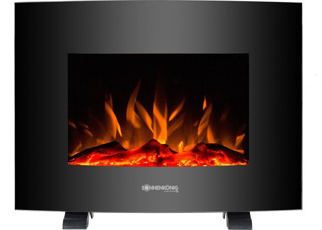 Elektrischer Kamin Hilja von Sonnenkönig in Schwarz mit Glaselement - Bild 1