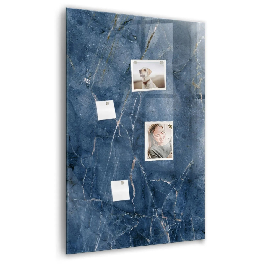 Tulup Glasmagnettafel in Weiß mit Marmor-Design, B/H: 60 x 90 cm - Bild 2