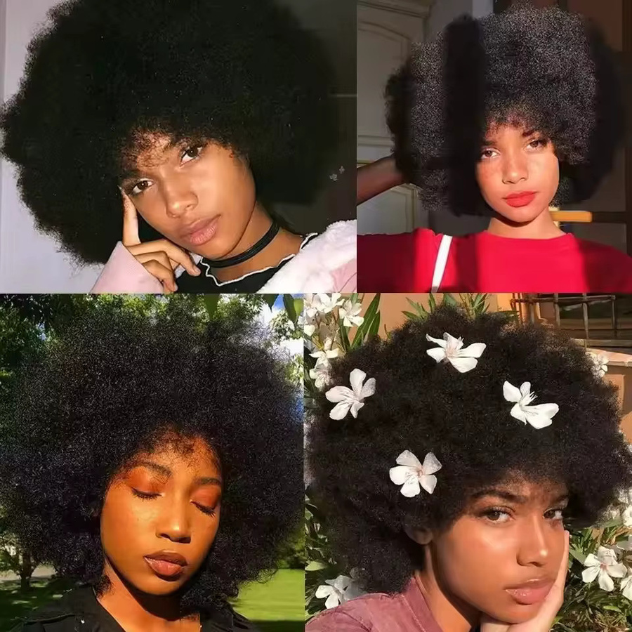 OYM HAIR Afro Bob-Perücke, Echthaar, Damen, lockig - Bild 5