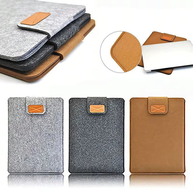 Wasserdichte Filz-Schutzhülle von VORTNGLE für Laptop und Tablet in Braun oder Grau, passend für 11, 13 und 15 Zoll iPad und MacBook - Bild 2