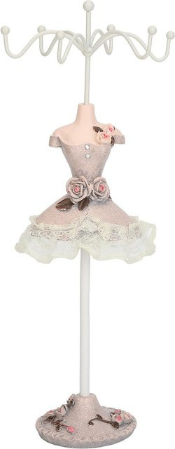 Neoglint Schmuckständer für Kleider und Halsketten in Beige mit Keramik-Details im Shabby Chic Design - Bild 1