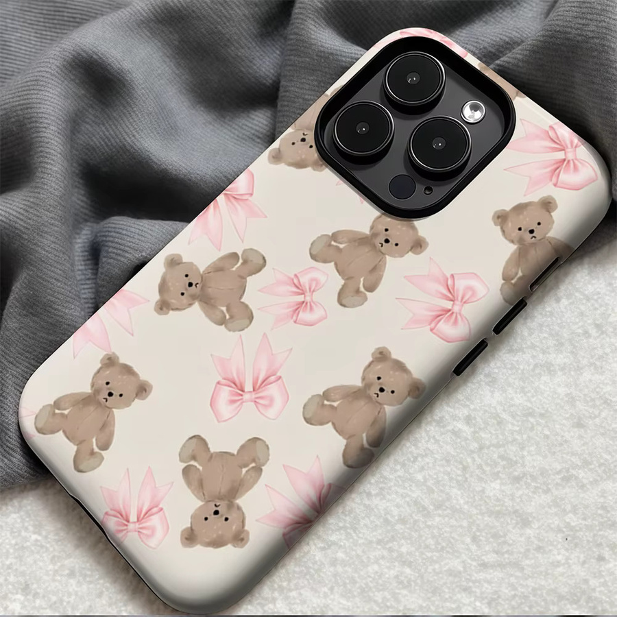 Teddy Bows Magnetische Handyhülle für iPhone 17 16 15 14 13 Pro Max Plus, robuste doppelschichtige Hülle, Multicolour - Bild 3