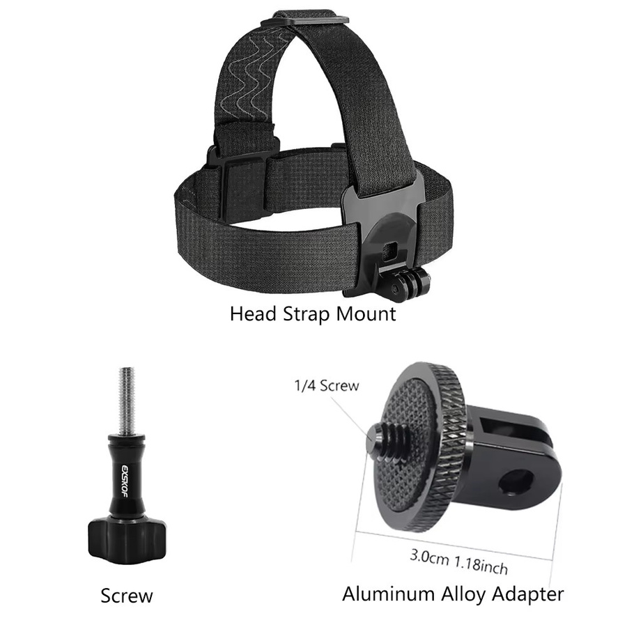 EXSKOF Handy-Kopf- und Brustgurt-Halterung Kit mit Handy-Clip in Schwarz für iPhone, Samsung und Action-Kameras wie GoPro, AKASO oder DJI Osmo Action - Bild 5
