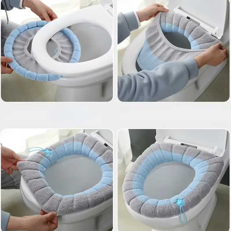 Nea restool Universal Toilettensitzbezug weich und warm, waschbar, Farben: Blau oder Grün - Bild 3