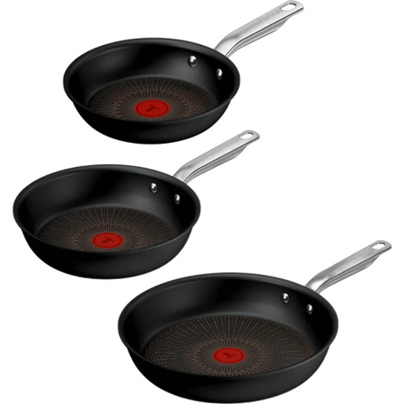 Tefal Pfannen-Set Experience Aluminium, 3-teilig, Schwarz, Non-Stick