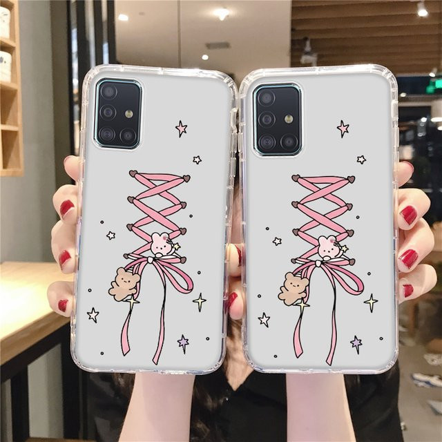 Transparentes Silikon-Schutzcover mit Bogen-Design für Samsung Galaxy Modelle A56 5G, A55, A54, A53, A52, A51, A50, A36 5G, A31, A16, A15, A13, A05s - Bild 1