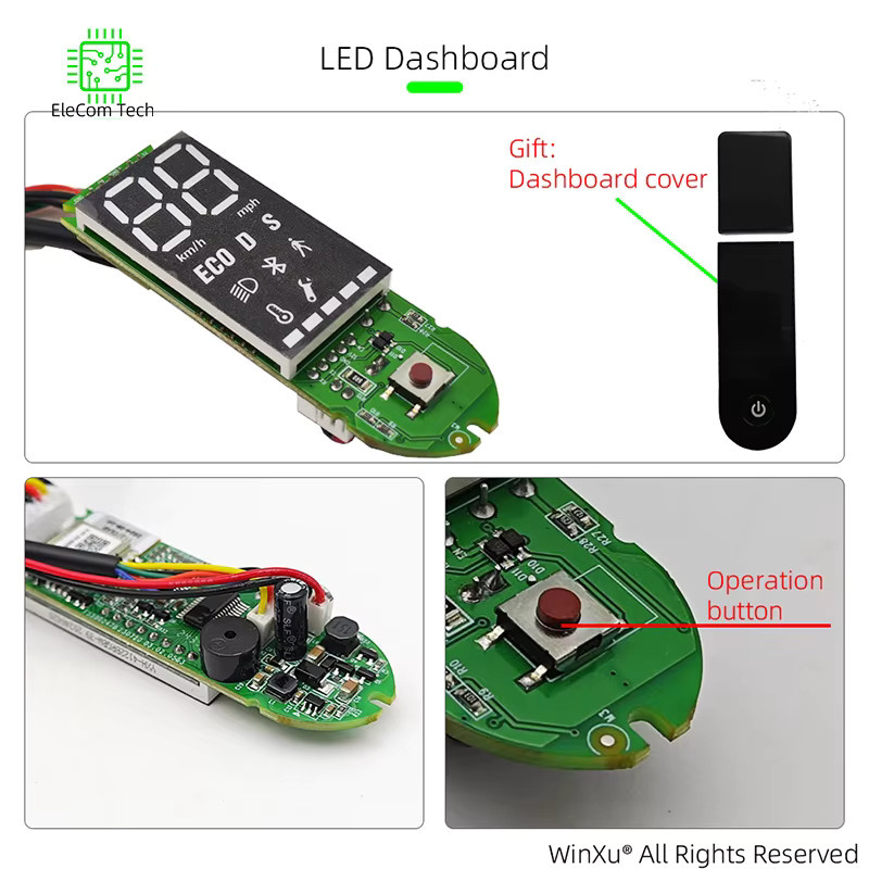 Xiaomi M365 Elektroroller Reparatur-Kit mit bürstenlosem Motor, Universal Controller und LED Dashboard in Silber, 36V 350W - Bild 2