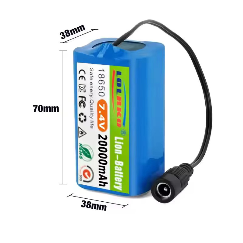 LOLRKO Akku 7,4 V 20000 mAh Blau für RC Angelköderboot Fernbedienung V020 V900 V007 C18 H18 V18 D18B FX88 - Bild 2