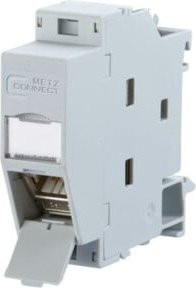BTR NETCOM Hutschienenmodul Kat.6A mit 1x RJ45 Anschluss in Grau, Modul TN C6Amod-REG-180 für Ethernet/LAN - Bild 1