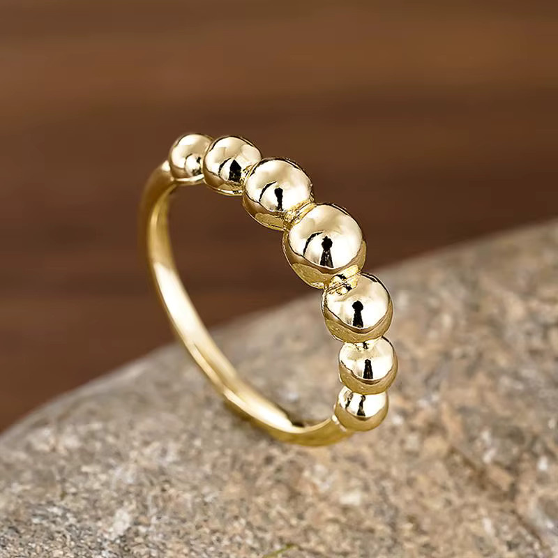 Huitan Damenring, goldfarben, Perle - Bild 2