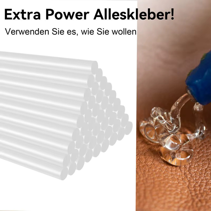 Mini Heißklebestifte Set transparent, 100 Stück, 2 kg, Durchmesser: 11 mm, Länge: 200 mm - Bild 3