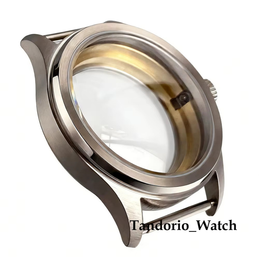 Tandorio Uhrengehäuse Vintage, Saphirglas, Edelstahl, 38 mm, Silber, Unisex - Bild 3