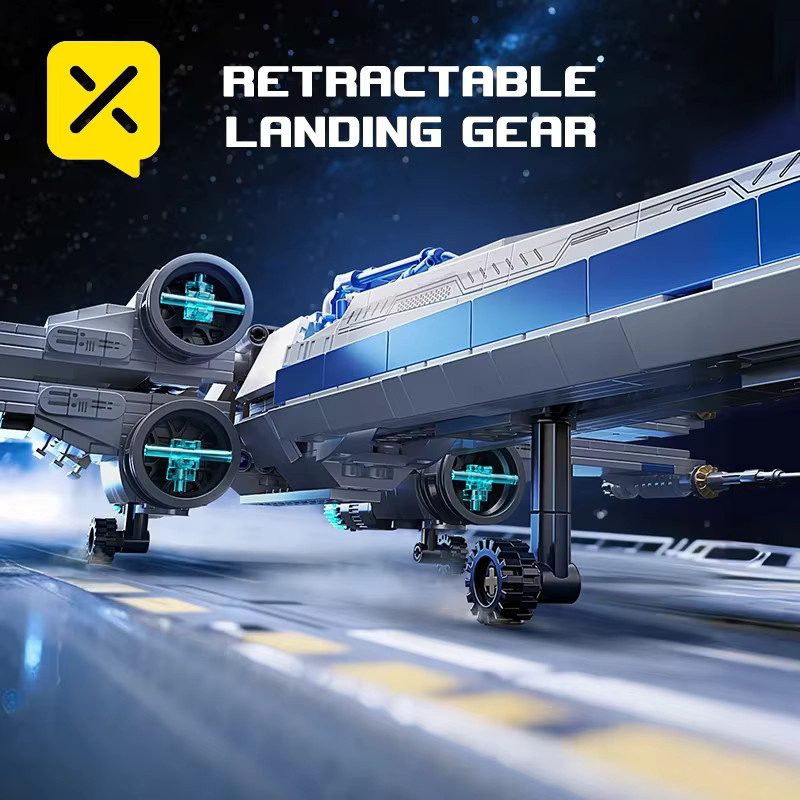 TOYLINX Star Wars X-Wing Space Fighter, Bausteine Set, mit LED-Lichtsteine - Bild 5