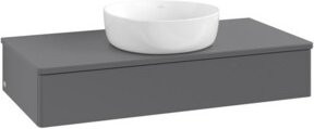 V&B Waschtischunterschrank Antao ohne Frontstruktur in Anthrazit, B/T/H: 100 x 50 x 19 cm - Bild 1