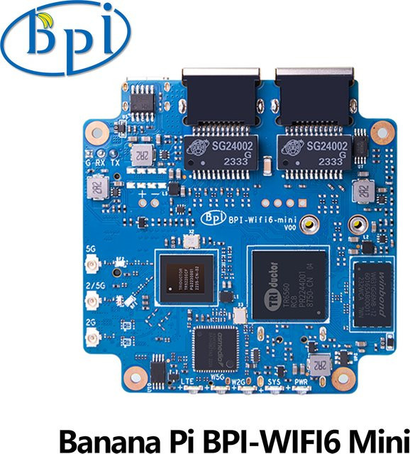 Banana Pi BPI-WIFI6 Mini Open Source Router mit WiFi 6, Dual Core ARM Cortex-A9 1,2 GHz und Triductor TR6560 TR5220 SOC Smart Routing Board in Blau - Bild 1