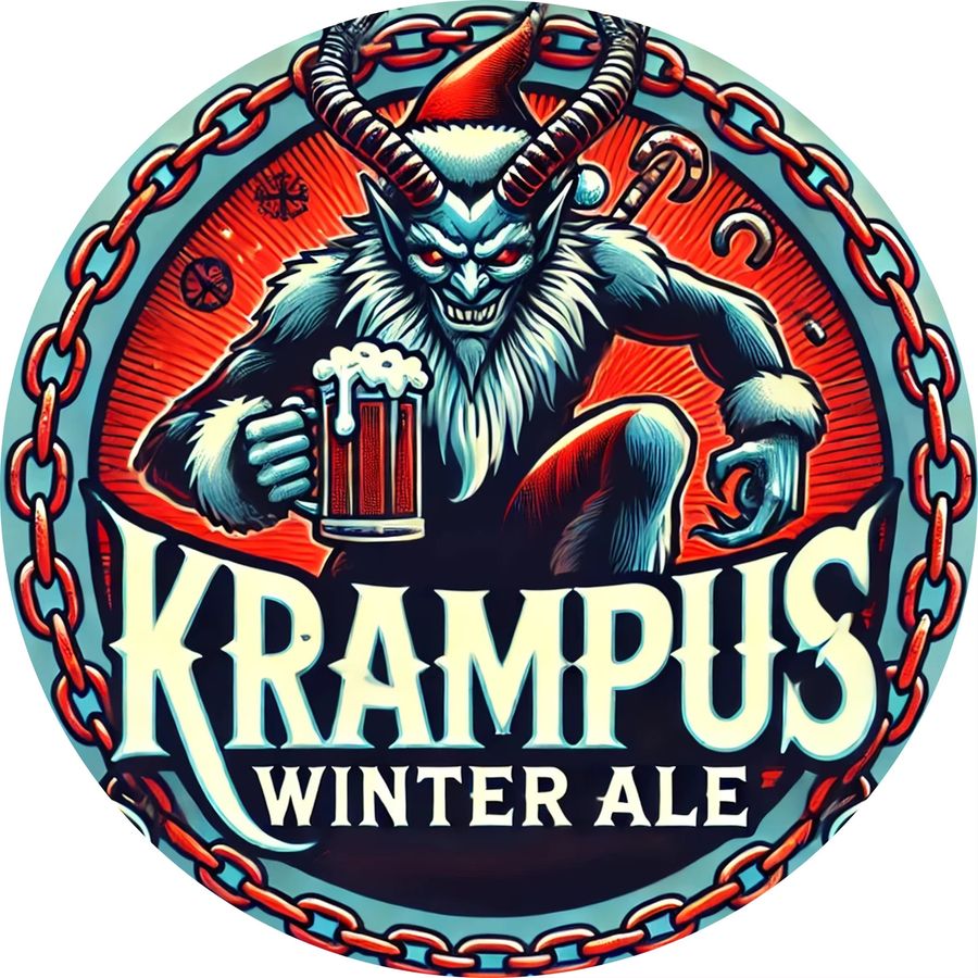 Rundes Aluminium-Wandschild Krampus Winter Ale im Vintage-Stil von Potdemiel zum Aufhängen - Bild 3
