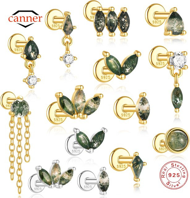 CANNER Piercing Ohrringe, 925 Silber, Zirkonia, Damen - Bild 1