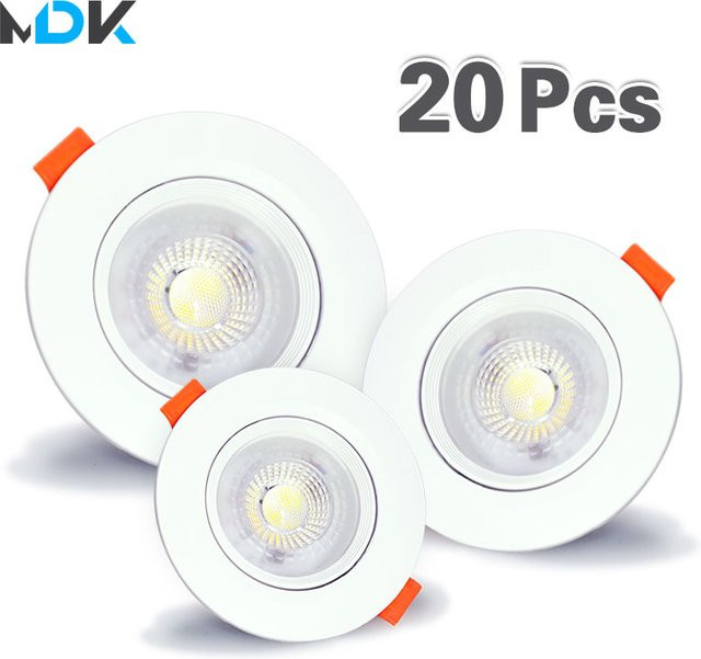 20er Set LED Einbauleuchten Teetealy in Weiß, Runde und Quadratische Deckenlampen als Panel Licht für moderne Beleuchtung - Bild 1