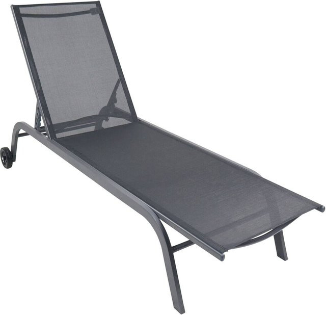 VCM Sonnenliege Sonlas schwarz aus Textilene mit Rollen, B/H/L: 58 x 32 x 192 cm - Bild 1