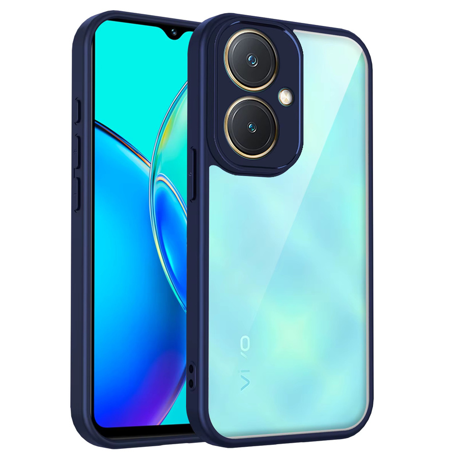 Vivo Y27 4G Handyhülle aus Silikon mit Luftpolster und harter Rückseite, Transparent Matt - Bild 2