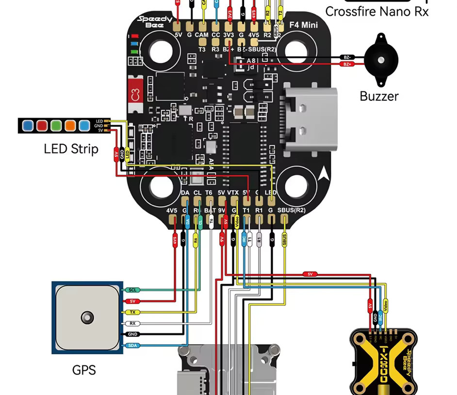 SpeedyBee F405 Mini Stack Flugcontroller FC mit 35A BLS V2 ESC für RC FPV Racing Drohnen, Schwarz, 20x20 mm - Bild 2