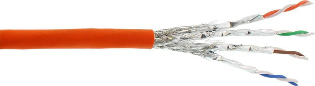 InLine Cat.7a S/FTP PiMF Verlegekabel Rohkabel, 100 m, Orange, 1200MHz, halogenfrei - Bild 1