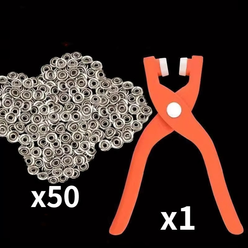 50er-Set handbetriebene Druckknopfzangen für DIY-Nähzubehör und handgefertigte Kleidung - Bild 3