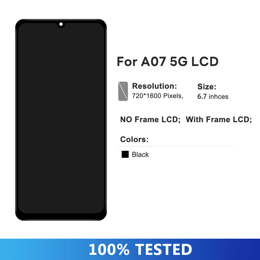 Samsung A07 5G Ersatz LCD-Display mit Rahmen und Digitalem Touchscreen 6,7 Zoll in Schwarz - Bild 2