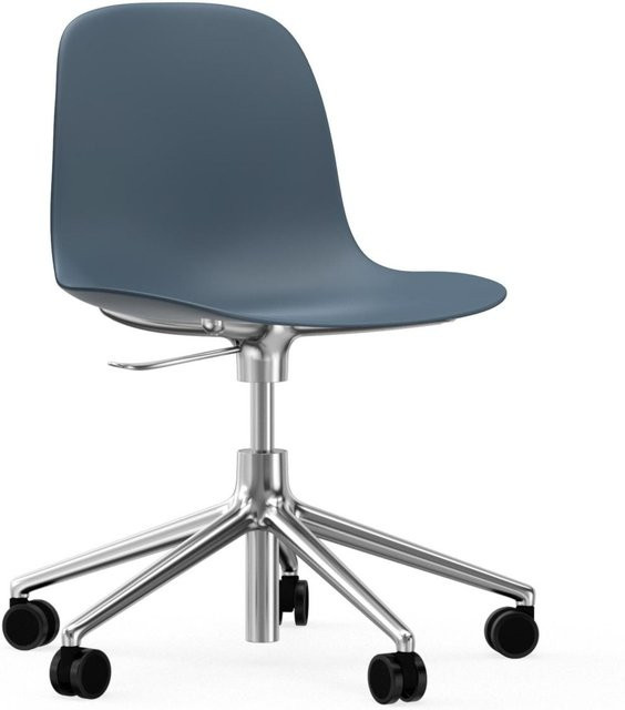 Normann Copenhagen Form Drehstuhl mit Rollen in Blau aus Aluminium und Polypropylen - Bild 1