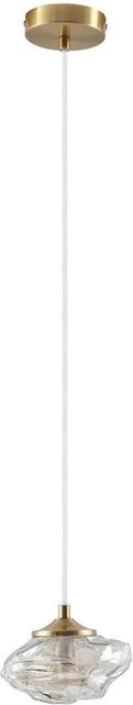 Lindby Pendelleuchte Piatra Modern aus Glas in Creme mit messingfarbenem Finish, 1-flammig, G9 - Bild 1