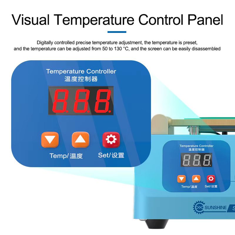 SUNSHINE SS-918L LCD-Bildschirmtrenner für die Touchscreen-Reparatur, blau, Temperaturbereich 50 bis 130 °C - Bild 2